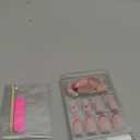 Valentines Press on Nails Short Oval Fake Nails with Red White Heart Designs French Tip False Nail Romantic Glossy Stick on Nail for Women 24 Pcs