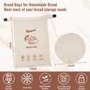 Reusable Bread Bags for Sourdough & Homemade Bread, 100% Linen Moisture-proof Lined Storage Bags with Buckle and 1 Bowl Cover  Durable, Easy to Clean, and Keeps Bread Fresh Longer