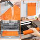 2 x Griddle Accessories Silicone Spatula Mat with Drip Pad, Orange, 16x11.5" Rectangular Grill Mat