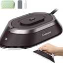 Newbealer Travel Iron with Global Voltage, 100-240V Mini Dry Iron for Clothes (No Steam), Max 300W, 60s Heat Up, 302 Non-Stick Ceramic Soleplate, 0.8lbs Ultra-Lightweight (Brown)