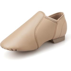 Stelle Jazz Shoes for Girls and Boys PU Leather Slip-On Jazz Dance Shoes (Toddler/Little Kid/Big Kid) (Brown)