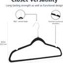 Slim Velvet Non-Slip Space Saving Suit Clothes Hangers, Closet Organizer, Black, 50-Pack