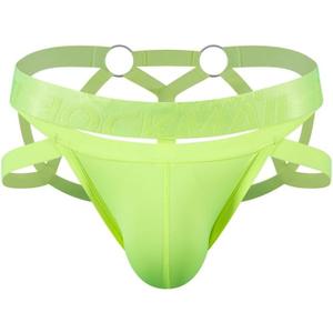 JOCKMAIL Jockstrap for Men Mens Thong Athletic Supporters Jock Strap Male Underwear (Large, Yellow)