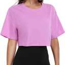 HeyNuts Pima Cotton Crew Neck Crop T-Shirts (L)