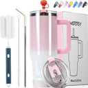 30 oz Shiny Tumbler with Handle and Straw,Stainless Steel Tumbler with Lid and Straw,Insulated Travel Mug(Cold for 34 Hours),Water Bottle for Iced Tea,Coffee (Pink)