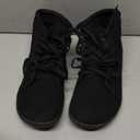 WHITIN Men's Wide Hi-top Minimalist Barefoot Sneakers | Zero Drop Sole | Cushioned Ankle Support (All Black), 45