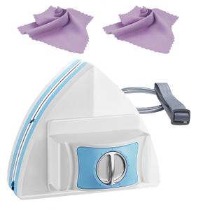 Magnetic Window Cleaner Tool Glass Wiper, Double Sided Windows Glass Cleaner 5-Files Adjustable Windshield Cleaner with 2 Pc Pink Microfiber Cleaning Cloth for High-Rise Single Double Glazed Windows