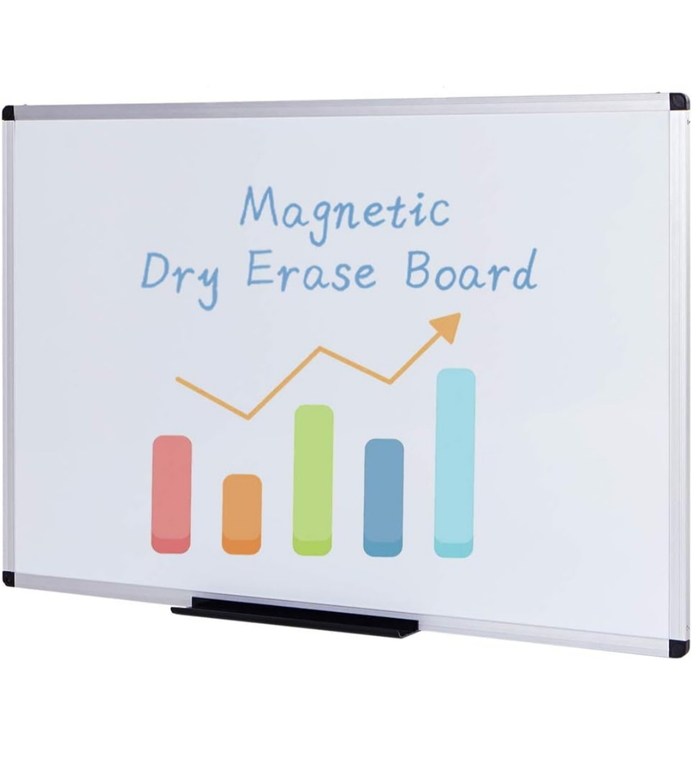 VIZ-PRO Magnetic Dry Erase Board, 48" x 24", Silver Aluminium Frame VIZ-PRO Magnetic Dry Erase Board, 48" x 24", Silver Aluminium Frame