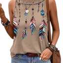 SHEWIN Womens Tank Tops Lightweight Sleeveless Tops for Women Casual Crewneck Summer Tops for Women 2026 Khaki Small