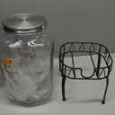 2 Gallon Glass Beverage Dispenser with Stand & Fruit Infuser, Stainless Steel Spigot - Glass Drink Dispensers for Parties, Drink Dispensers with Lids for Lemonade Sun Tea