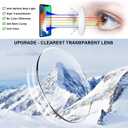 Fashion Blue Light Glasses for Men Ultralight Retro Square Frame Computer Glasses Reduce Eye Strain (Transparent Grey)