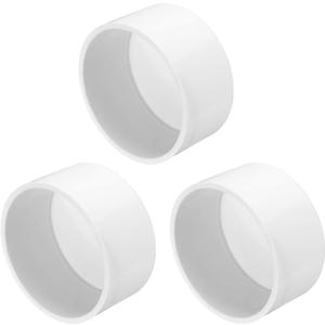 uxcell 3 Pcs PVC Pipe End Cap Fitting 2.5 Inch Plug Adapter Socket Fittings for Furniture Grade DIY PVC Connection Garden Shelf, White