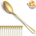 Gold Dinner Spoons 12 Pieces, Stainless Steel Titanium Gold Plating Table Spoon, Soup Spoons, Use for Home, Restaurant, Wedding, Parties, Events, Christmax