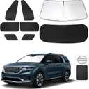 Window Shades for Kia Carnival 2022 2023 2024 2025 Accessories Car Side Full Windows Rear Triangular Windshield Sun Shade Sun UV Rays & Privacy Protection for Camping,Napping,and Relaxing 8PCS