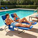 SUNNYFEEL Lay Flat Tanning Chair with Face Down Hole & Arm Slots, Backpack Beach Lounge Chair, 5-Position Folding Sunbathing Chair, 300 LBS Heavy Duty, 72" L x 22" W for Beach, Pool, Camping, Standard -1pcs