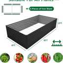DIIYIV Galvanized Raised Garden Bed Kit Outdoor Patio,8x4x2ft Large Rectangular Metal Planter Boxes,Deep Root Box Planter for Gardening,Vegetables,Flowers,Herbs-Black