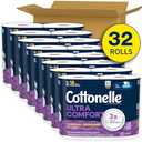 Cottonelle Ultra Comfort Toilet Paper with Cushiony CleaningRipples Texture, 32 Family Mega Rolls = 144 Regular Rolls (8 Packs of 4)