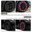 Wheel Rim Protect for Tesla Model Y 21" (2020-2024), Easy-Install Hubcaps Wheel Cover, Scratch-Resistant Car Tire Trim Rings, Stylish Design for Induction Wheels, Sakura Pink 4Pcs Model Y Accessories