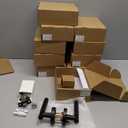 Asidrama 10 Pack Privacy Matte Black Door Handles, Door Lever with Door Knobs Indoor for Bedroom or Bathroom, Heavy Duty Black Door Handles Interior with Locks for Left Right Sided Doors