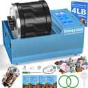 Professional Rock Tumbler Kit 4LB Large Capacity Barrel with Brushless Motor & Heavy Metal Base, Adjustable Speed & 9-Day Timer, Includes All Accessories, Rock Polisher for Adults & Collectors