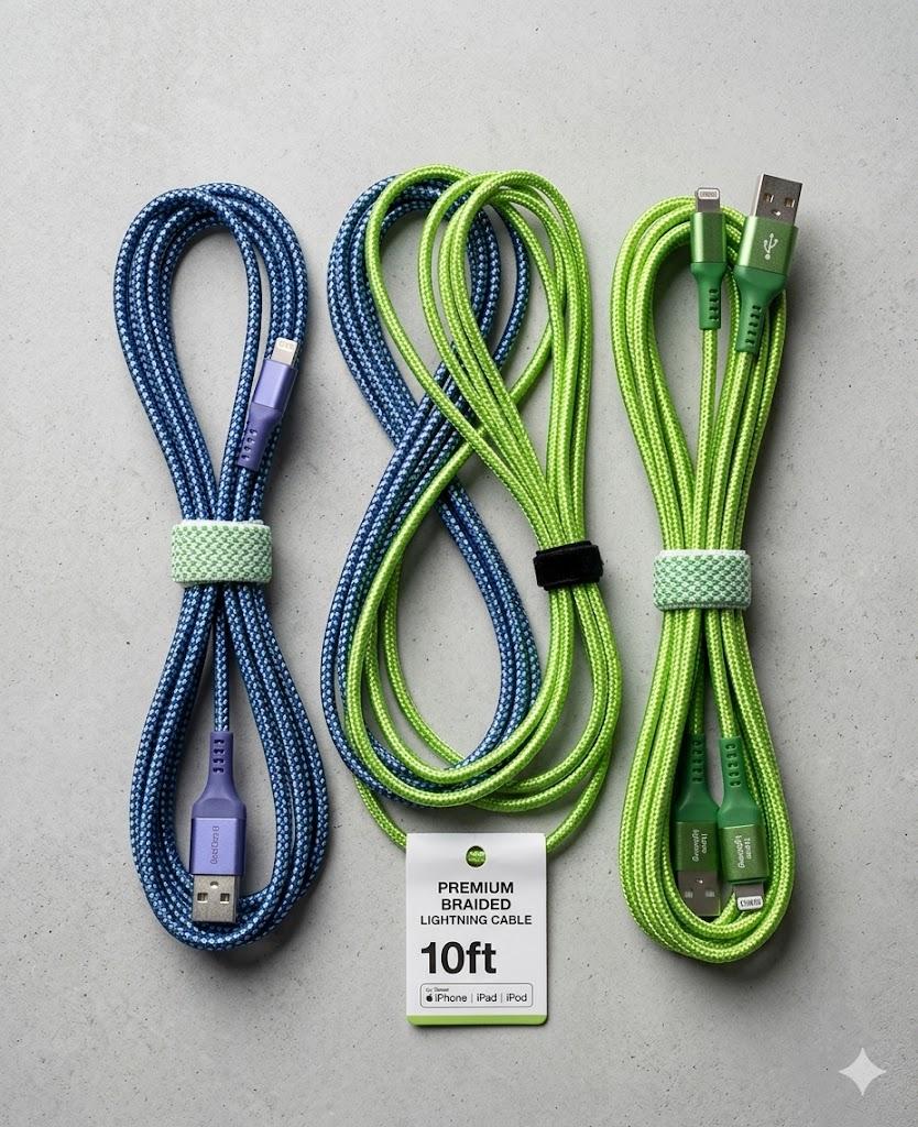 Charge Sync Cable 3 Pack USB to Ligthning, USb to Micro USB