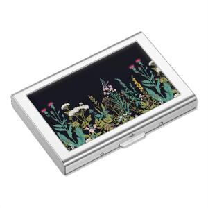 Rimilak Metal Credit Card Holder, Mini Credit Card Wallet RFID Blocking Slim Metal Hard Case for Women Men, Daisy Flower