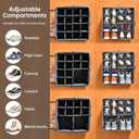 INSTY 2 Pack Shoe Organizer for Closet, Fits up to 32 Pairs, Adjustable Dividers for Shoe Storage, Fabric Shoe Storage Bins with Clear Cover, Grey