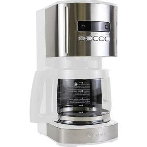 Kenmore Coffee Maker 12 cup Drip Coffee Machine Reusable Filter Programmable Timer Digital Display Aroma Control Glass Carafe Charcoal Water Filter Regular Bold Stainless Steel and white