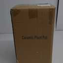 6 Inch Ceramic Plant Pots, Indoor Plant Pots with Drainage Hole & Saucer, Flower Pots, Unique Crackle Glaze Design, White Glaze - Set of 2