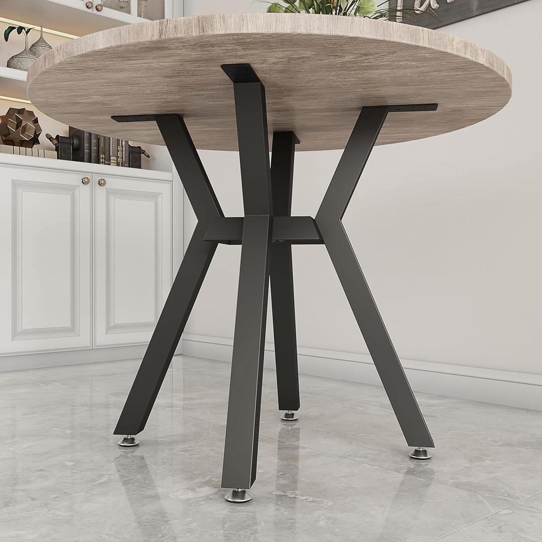 Metal Table BaseModern Coffee Table Legs 28 Inch, Dining Table Legs for Glass, Marble, and Wood Table Tops, Heavy Duty Desk Legs Furniture Legs for Home,Kitchen,Office (Black)