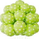 60PCS Lime Green Polka Dot Balloons 12 Inch Latex Helium Round Party Balloons Kit for Birthday Party Decorations