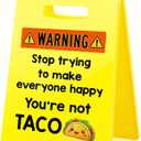 4 x Funny Office Desk Sign - Small Fun Gag Cubicle Decor Inspirational Positive Gifts for Boss Day White Elephant Christmas Stocking Stuffers Women Men Team Coworker Teammate Employee