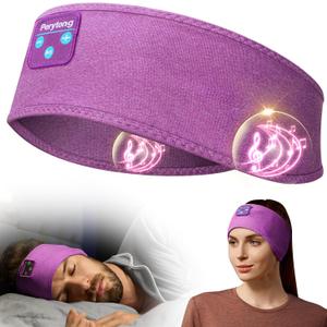 Perytong Sleep Headphones Wireless, Bluetooth Sports Headband Headphones with Ultra-Thin HD Stereo Speakers Perfect for Sleeping,Workout,Jogging,Yoga,Insomnia, Air Travel, Meditation (Violet)