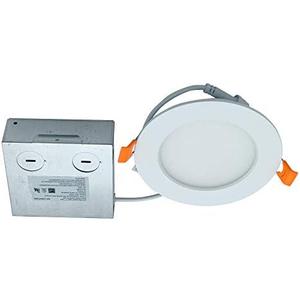 AH Lighting 4 Inch Dimmable LED 5CCT Slim Recessed Downlight with Junction Box, 9 Watts, 700 Lumen, ES Qualified, UL Listed