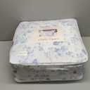 Laura Ashley- King Comforter Set, Reversible Bedding Set with Matching Sham(s), Farmhouse Home Dcor (Norah Solid White, King) (Twin XL, Belinda Blue)