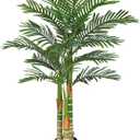 Artificial Palm Tree Indoor Décor – Lifelike Faux Palm Plant in Pot, Adjustable Leaves, Realistic Tropical Floor Plant for Living Room, Office & Home – 5FT