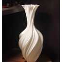 Modern Nordic Minimalist 3D Printed Vase - 10.2" Silk Gloss Luxeury Flower Vase, Sculptural Twisted Design Perfect for Pampas Grass, Living Room, Office Decor, Home Decor(Pearl White) (1)