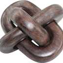 Decorative Knots Chain Home Decor, Hand Craft Resin 3 Link Knot in Iron Rust Color for Modern Home Table Top Decor, Coffee Table Decor, Shelf Decor, Farmhouse Boho Knot Decorative Chain