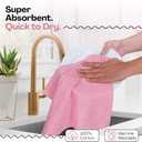 Pink Kitchen Towels 5 Pack, Ultra Absorbent, Diamond Weave Durable Towel Set, 100% Cotton, Reusable, Quick Dry Dish Towels for Cleaning Counters, Drying Dishes, Everyday Cleanup