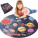 TALGIC Puzzles for Kids Ages 4-6 with Solar System Planets, 70 Piece Round Large Kids Floor Puzzles for Ages 3 4 5 6 7 8, Educational Toy Gift Jigsaw Puzzles for 5 Year Old Boys Girls
