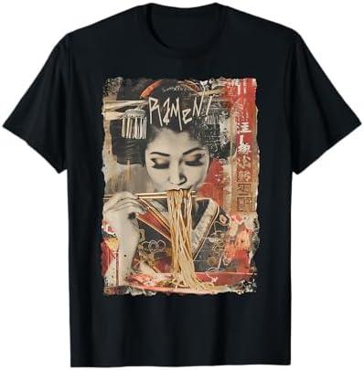Japanese Ramen Noodles Otaku Y2K Fashion Kawaii Manga Anime T-Shirt L, White