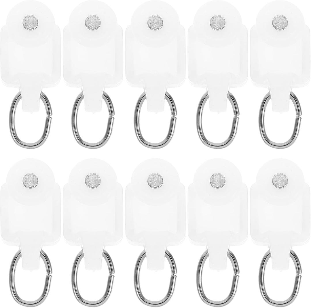 50pcs Curtain Track Rollers Curtain Rail Pulleys Runners Ceiling Curtain Track Hooks White Plastic Drapery Rail Gliders Curtain Rail Accessories