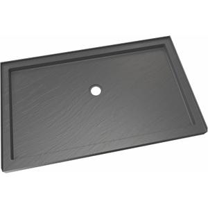 DreamLine SlimLine 36 inch D x 60 inch W x 2 3/4 inch H Center Drain Single Threshold Shower Base in Slate Gray