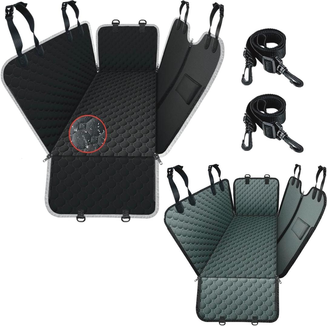 Mancro Dog Car Seat Cover for Back Seat, 2026 Upgraded 600D Heavy Duty Waterproof & ScratchResistant Dog Hammock for Car, Back Seat Pet Cover for Dogs with Sedan, Trucks and SUVs, Standard, Black