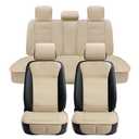 Elantrip Car Seat Cover Full Set Leather Car Seat Protector Universal fit for Most Cars SUVs and Trucks Water Proof Front and Rear Seat Protector Beige