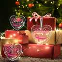 2 x Breast Cancer Gift for Women, Breast Cancer Christmas Ornaments Pink Heart Hanging, Encouragement Hope Gift for Cancer Patients and Survivors, Chemo Christmas Ornaments Gifts