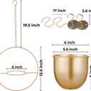 2 Pack Gold Hanging Planter, Hanging Planters for Indoor Plants with 5.5" Pot + Ceiling Hook + Extender Chain, Gold Plant Hanger, NO Plant incld