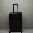 LEVEL8 Elegance Checked Luggage, 24 Inch Hardside Suitcase, Lightweight Matte Hardshell with Tsa Lock, Large Suitcases with Spinner Wheels, Black