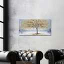 5 x Belmrxne Tree of Life Wall Art Gold Small Wall Decor Landscape Canvas Painting Funny Artwork for Entryway Hallway Bathroom Living Room Bedroom Dining Room 12x24 Inches