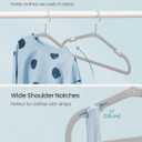 SONGMICS Baby Hangers 50 Pack, 11 x 6.9 Inches, Non-Slip Velvet Kids Hangers for Closet, Space-Saving, Wide Shoulder Notches, Dove Gray UCRF037G01